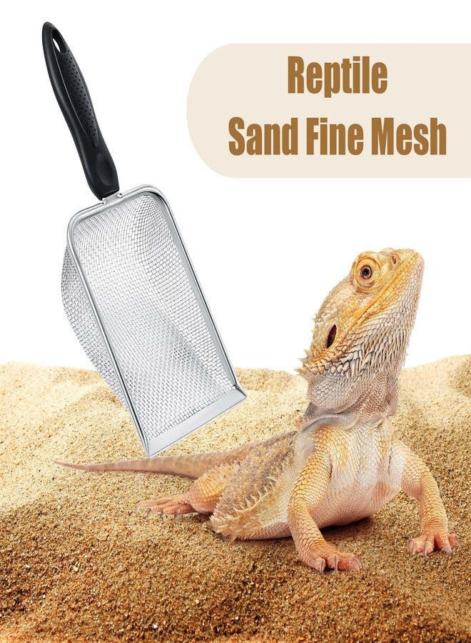 Dunzy 4 Packs Reptile Sand Stainless Steel Fine Mesh Reptile Substrate Metal Sand Shovel Sifter Litter Cleaner Corner Scoop Shovel Cleaner Scooper for Bedding Aquarium Terrarium Accessories - Image 5