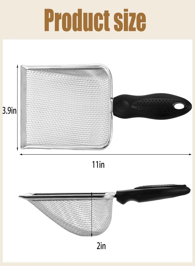 Dunzy 4 Packs Reptile Sand Stainless Steel Fine Mesh Reptile Substrate Metal Sand Shovel Sifter Litter Cleaner Corner Scoop Shovel Cleaner Scooper for Bedding Aquarium Terrarium Accessories - Image 2