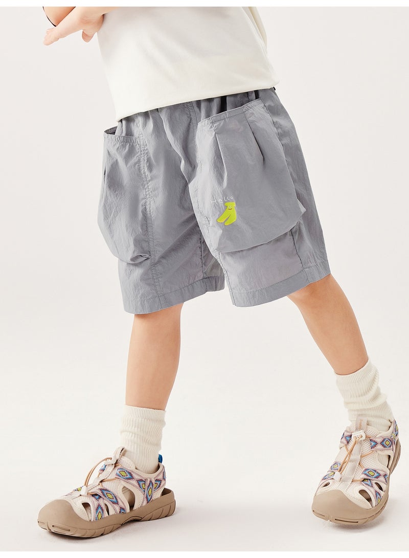 ميني بالا شورت عادي للأطفال غير منفصل بحيز مرن وبطولات متعددة وظيفية ناعمة وقابلة للتنفس وخفيفة الوزن ومريحة لأسلوب الأناقة الصيفية الجديد المتسخ للارتداء اليومي للأطفال - Image 2