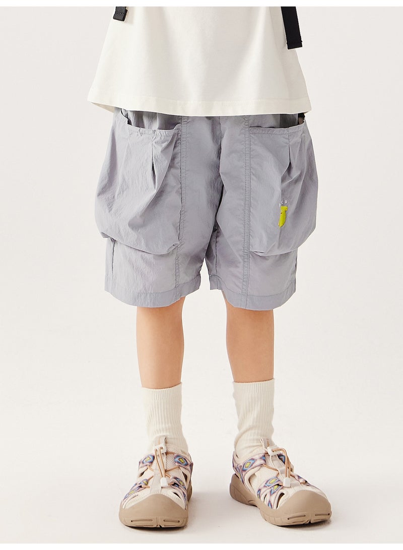 ميني بالا شورت عادي للأطفال غير منفصل بحيز مرن وبطولات متعددة وظيفية ناعمة وقابلة للتنفس وخفيفة الوزن ومريحة لأسلوب الأناقة الصيفية الجديد المتسخ للارتداء اليومي للأطفال - Image 1