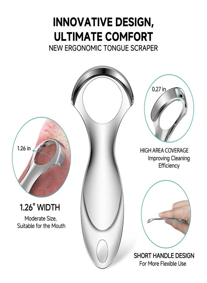 RONAVO Tongue Scraper, Short Handle for Optimal Control, Tongue Cleaner for Fresh Breath/Improves Flavor Perception, Ideal for Travel, Office or Gym - Image 5