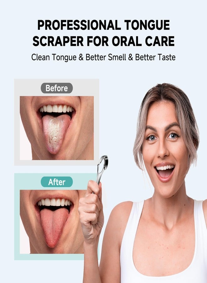 RONAVO Tongue Scraper, Short Handle for Optimal Control, Tongue Cleaner for Fresh Breath/Improves Flavor Perception, Ideal for Travel, Office or Gym - Image 3
