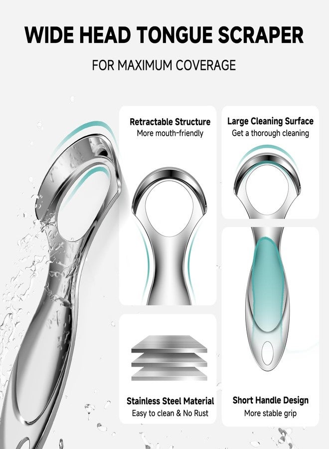 RONAVO Tongue Scraper, Short Handle for Optimal Control, Tongue Cleaner for Fresh Breath/Improves Flavor Perception, Ideal for Travel, Office or Gym - Image 4