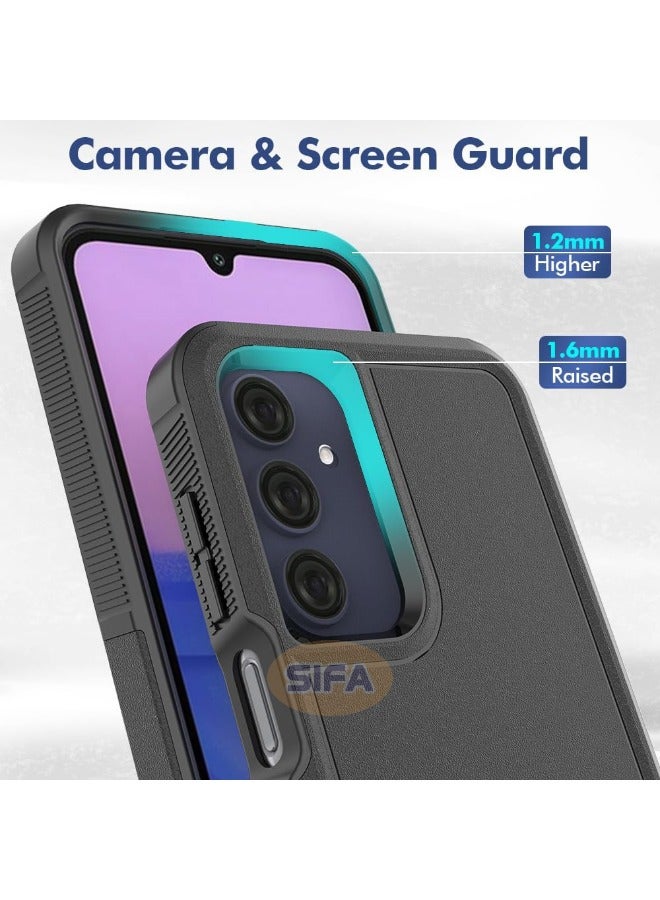 حافظة سامسونج جالاكسي A16، غطاء حماية مزدوج الطبقات للهاتف الخلوي شديد التحمل، غطاء حماية متين مقاوم للصدمات من السقوط لهاتف سامسونج جالاكسي A16 5G/4G، أسود - Image 3