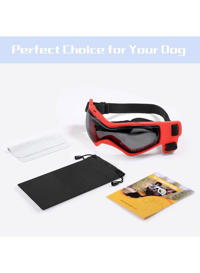 QUMY Dog Goggles UV Protection for Small to Medium Breed, Dog Sunglasses Windproof Anti-Fog Dustproof Snowproof, Puppy Glasses for Outdoor Riding Driving with Comfortable Frame Adjustable Straps - Image 5