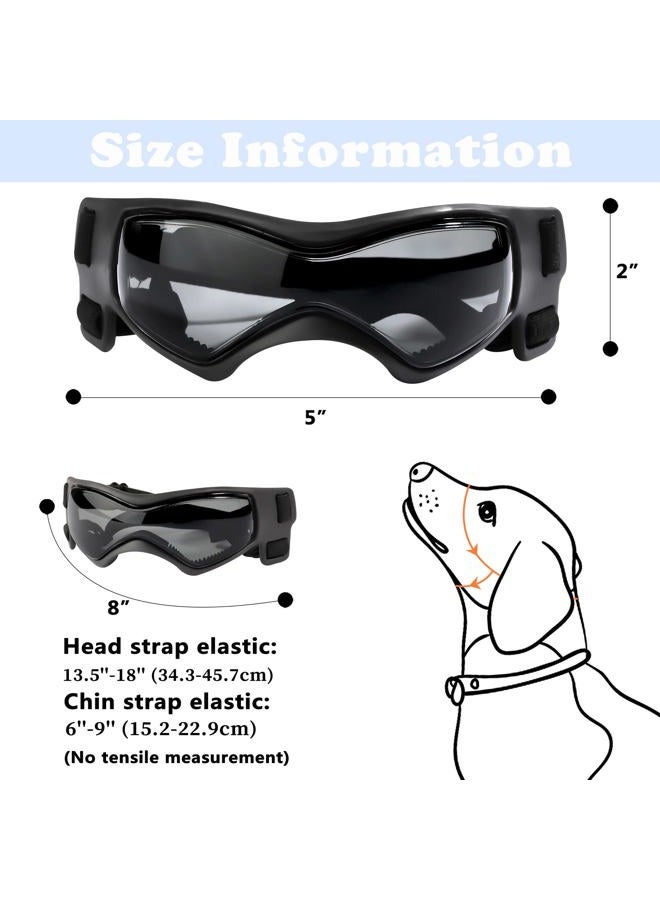 QUMY Dog Goggles UV Protection for Small to Medium Breed, Dog Sunglasses Windproof Anti-Fog Dustproof Snowproof, Puppy Glasses for Outdoor Riding Driving with Comfortable Frame Adjustable Straps - Image 3