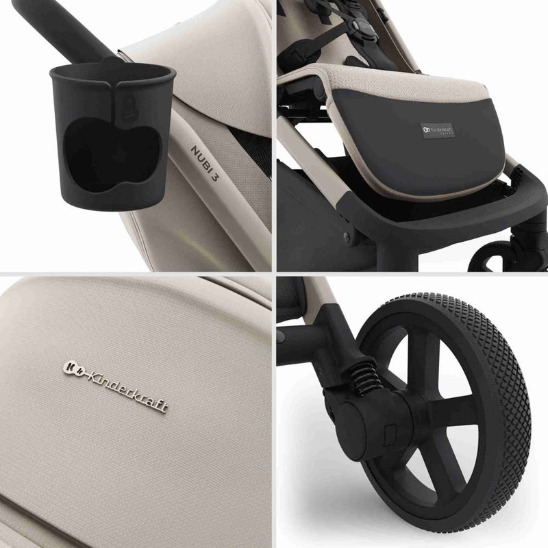Kinderkraft - Nubi 3 Stroller - Sand Beige - Image 3