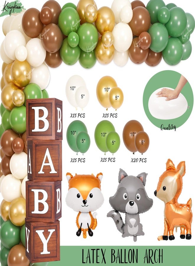 Kriyokiaa 187pcs Woodland Baby Shower Decorations Safari Baby Shower Decorations for Gender Neutral Celebration with Balloon Garlands,Welcome Baby Banner, Baby Boxes and Tabletop Decor - Image 4