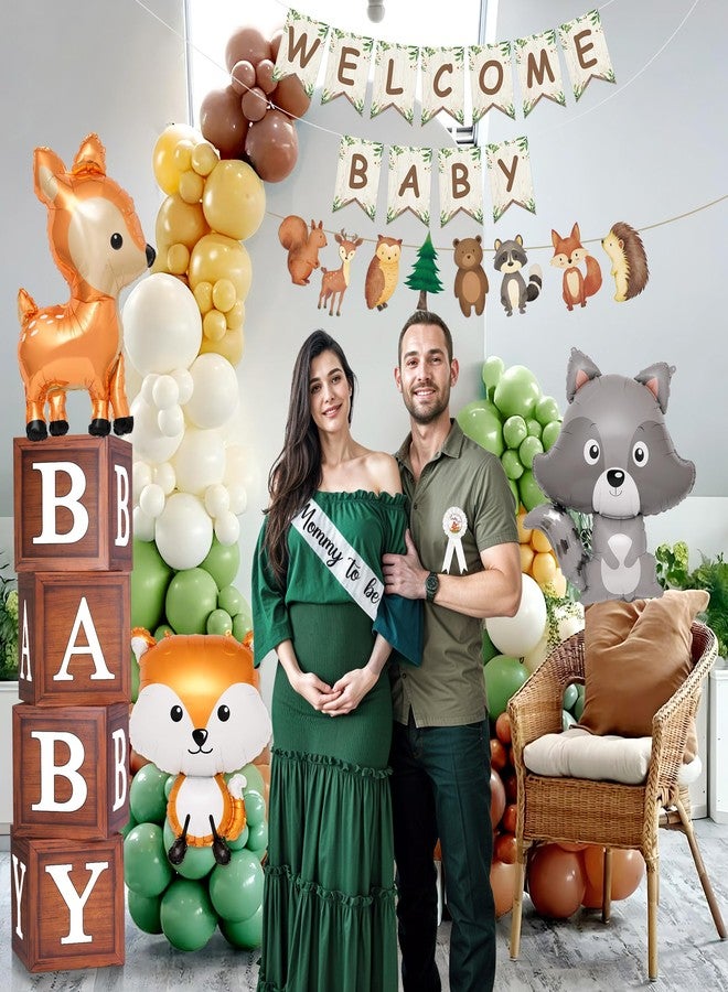 Kriyokiaa 187pcs Woodland Baby Shower Decorations Safari Baby Shower Decorations for Gender Neutral Celebration with Balloon Garlands,Welcome Baby Banner, Baby Boxes and Tabletop Decor - Image 3