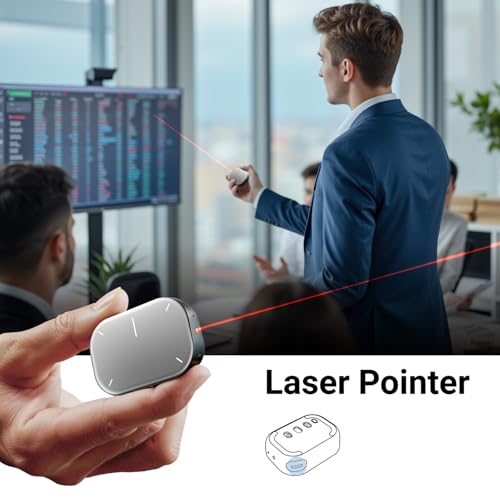 Cheerdots2 Bluetooth Detachable Air Mouse Touchpad Mouse with Voice Recording, Presentation Clicker Wireless Presenter Presentation Remote with Laser Pointer for Mac, Windows (Recording, Silver) - Image 3