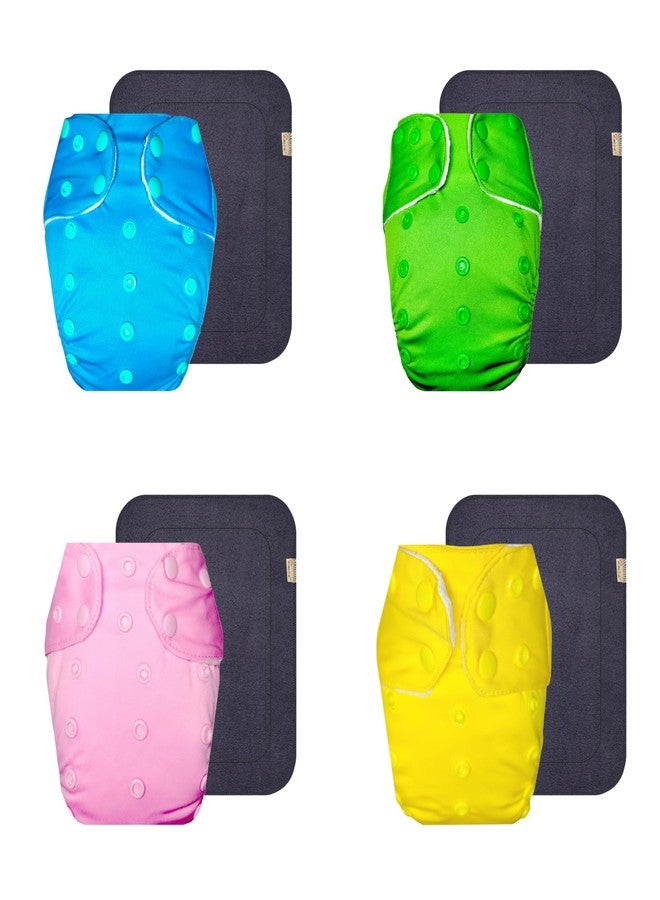 حفاضات قماشية فاخرة من دمبلدو مع حشوة رمادية (عبوة من 4) | مضادة للحساسية | مانعة للتسرب | سريعة الجفاف | مثالية للأطفال الصغار | من 3 أشهر إلى 3 سنوات | للجنسين