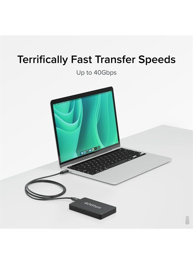 Plugable USB4 Cable with 240W Charging, 3.3 Feet (1M), USB-IF Certified, 1x 8K Display, 40 Gbps, Compatible with USB 4, Thunderbolt 4, Thunderbolt 3, USB-C, Driverless - Image 4