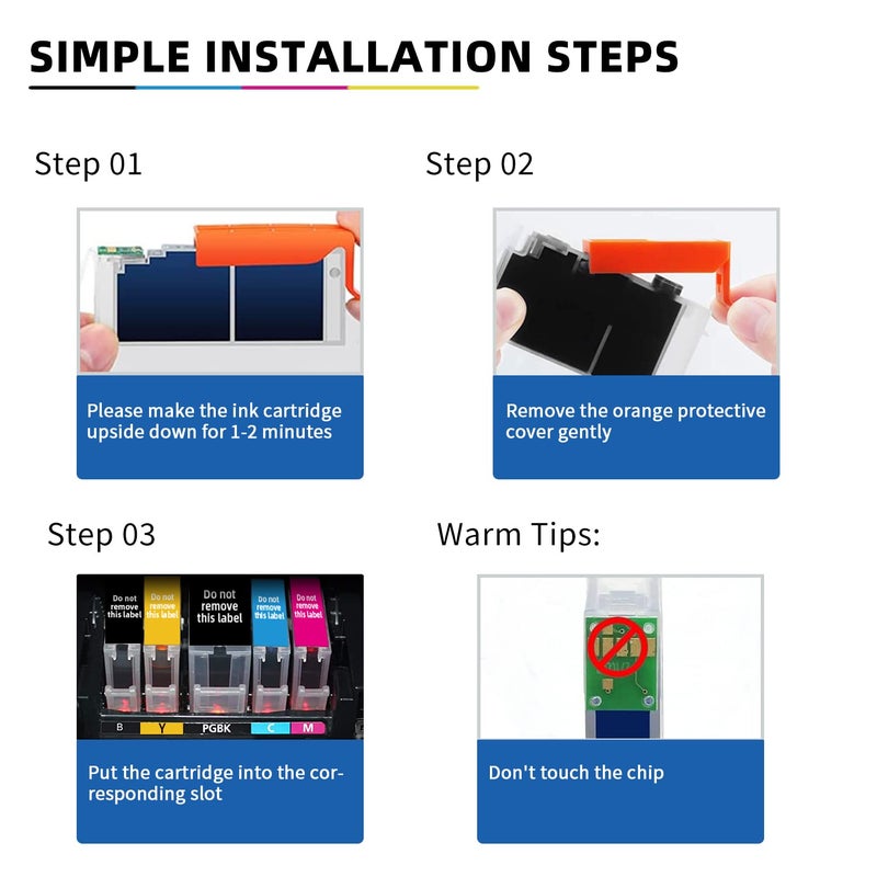 Ubinki 5 Pack PGI-280XXL CLI-281XXL to TR8600 TR8620a TR8620 Ink Cartridge Replacement for Canon Ink 280 and 281 Cartridges XXL for TR8520 TS6320 TR8622 TR7520 TS6120 TS6220 TS9120 TS9520 TS9521C Printer - Image 5