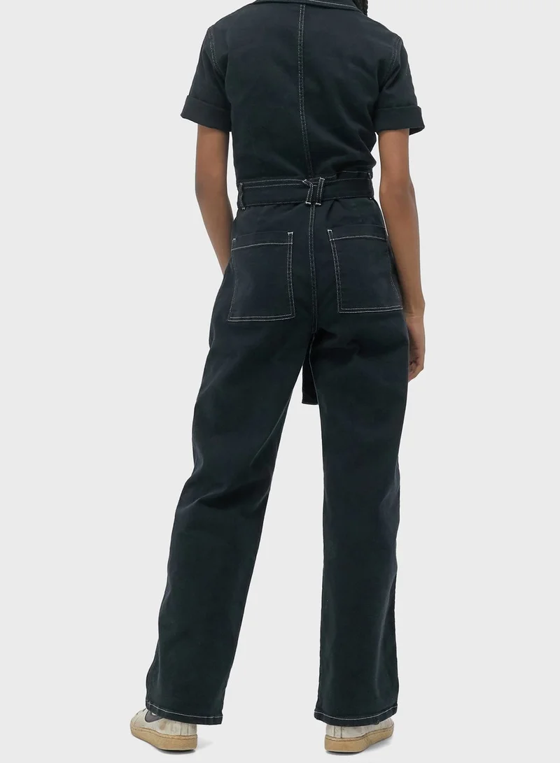 URBAN OUTFITTERS Contrast Stitch Denim Jumpsuit