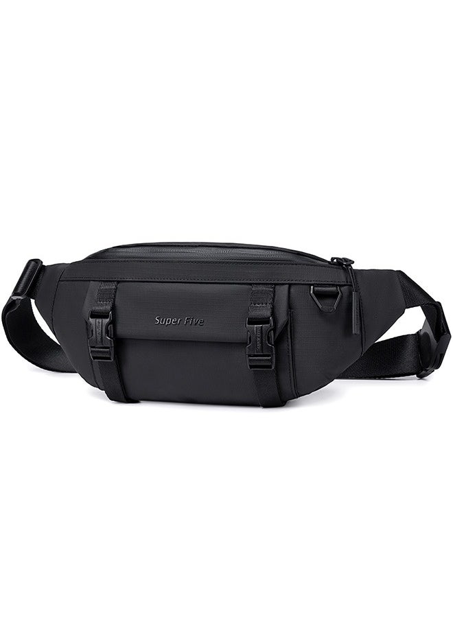 SUPER 5 FXB00755 Fashion Casual Multipocket Shoulder Crossbody Waterproof Bag - Black  - Image 1