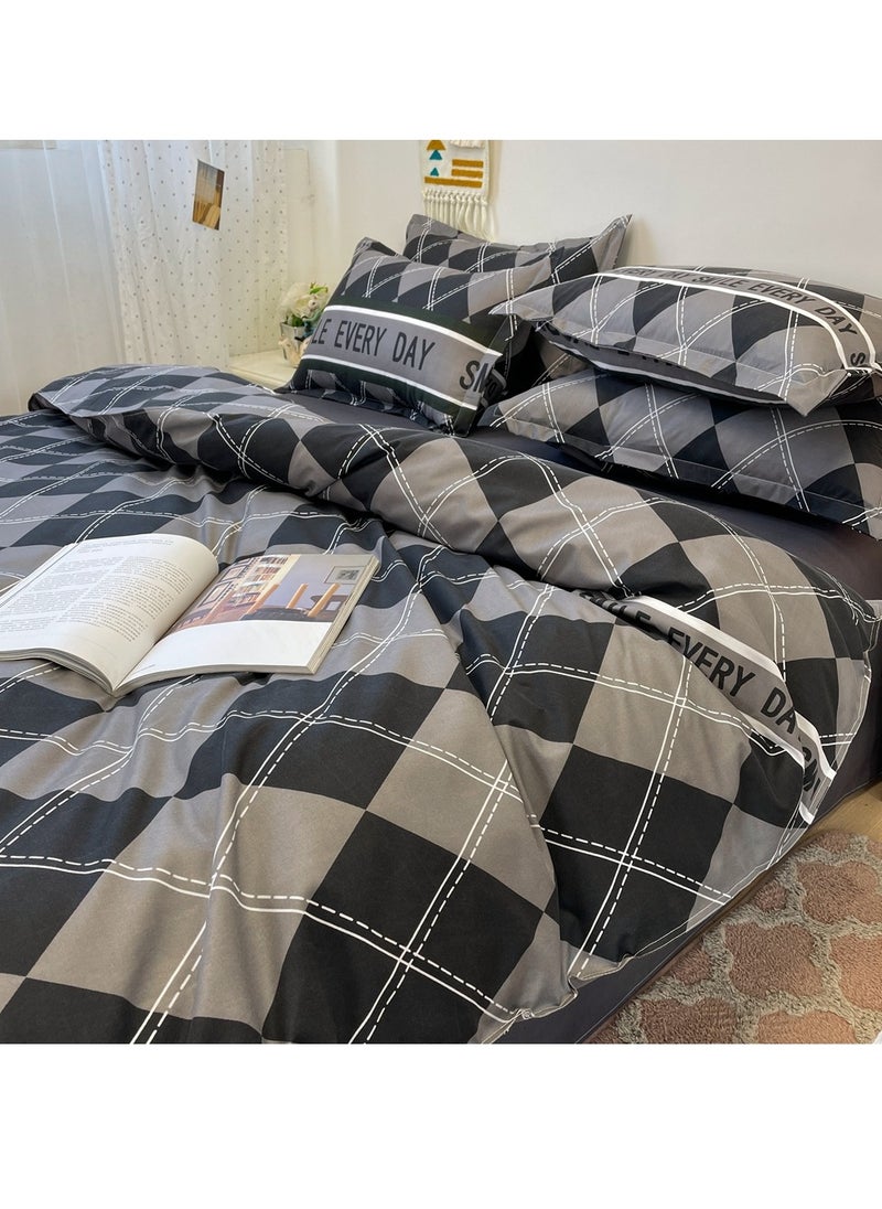 Sharpdo - Four-piece bedding set microfiber soft quilt set with 1 quilt cover, 1 flat sheet and 2 pillowcases 2.2m bed（220*240cm） - Image 1