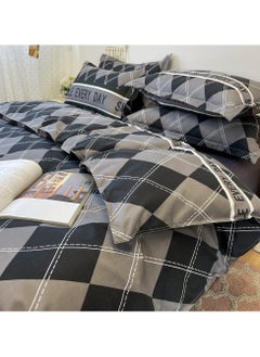 Sharpdo Four-piece bedding set microfiber soft quilt set with 1 quilt cover, 1 flat sheet and 2 pillowcases 2.2m bed（220*240cm）  - Image 4