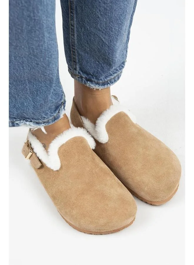 Manijero  Holly Fur Women's Genuine Leather Fur‑Belted Buckle Sandal. for Women | Best Price UAE