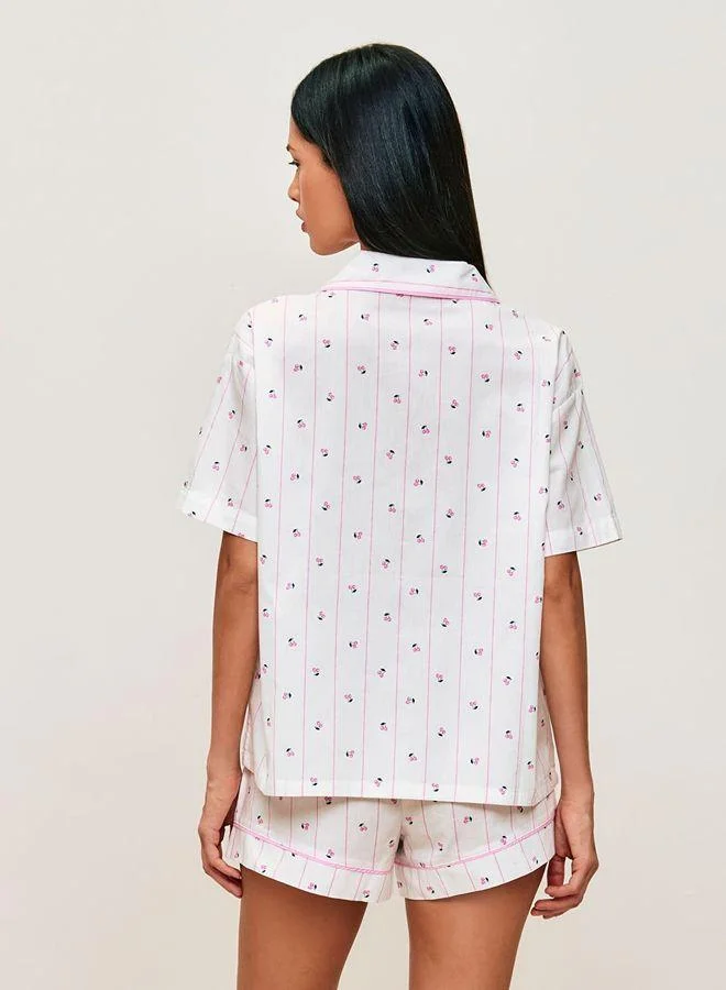 Undiz Short-sleeve shirt with cherry pattern