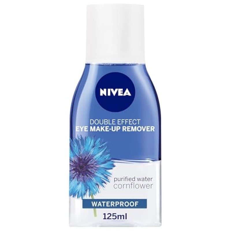 NIVEA Eye Makeup Remover, Double Effect Sensitive Lashes Protection, 125ml - Image 1