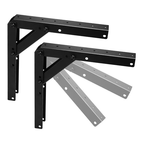 Sihnman Heavy Duty Adjustable Angle Bracket (2 pc) for Wall Mount, Roof Mount, Foldable Hinge Bracket, Truss and Frame for Solar Panel Stand, Awning Roof, Commercial Sign, Table Shelf Support. - Image 1