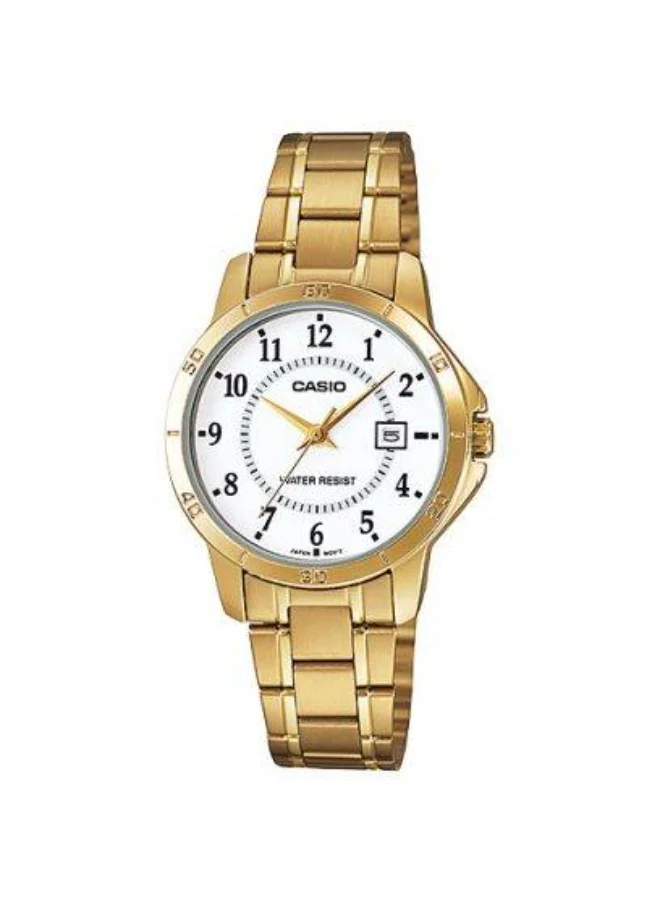 CASIO Men's Analog Display Watch With Gold Stainless Steel Strap - MTP-V004G-7B
