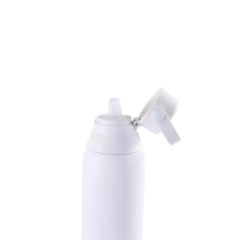 هانز لارسن Hans Larsen EVORA 750ml Vacuum Insulated Stainless Steel Water Bottle, Double Wall, Lockable Lid & Sip Straw, 12 Hrs Cold / 8 Hrs Hot, Leak-Proof Sports Bottle with Carry Loop - White