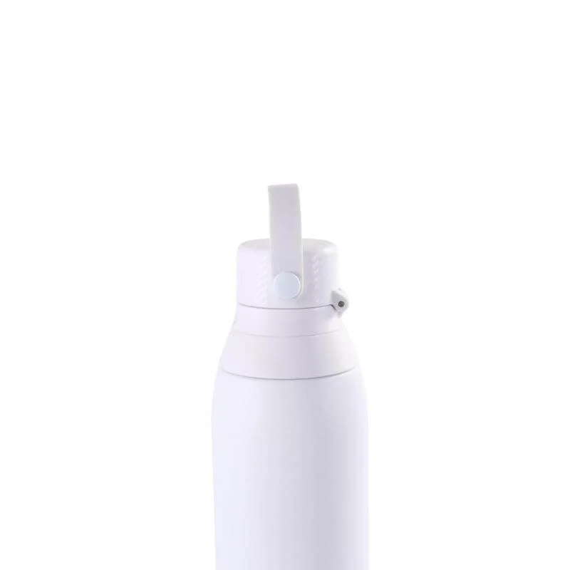 Hans Larsen White Hans Larsen EVORA 750ml Vacuum Insulated Stainless Steel Water Bottle, Double Wall, Lockable Lid & Sip Straw, 12 Hrs Cold / 8 Hrs Hot, Leak-Proof Sports Bottle with Carry Loop - White  | Best Price UAE