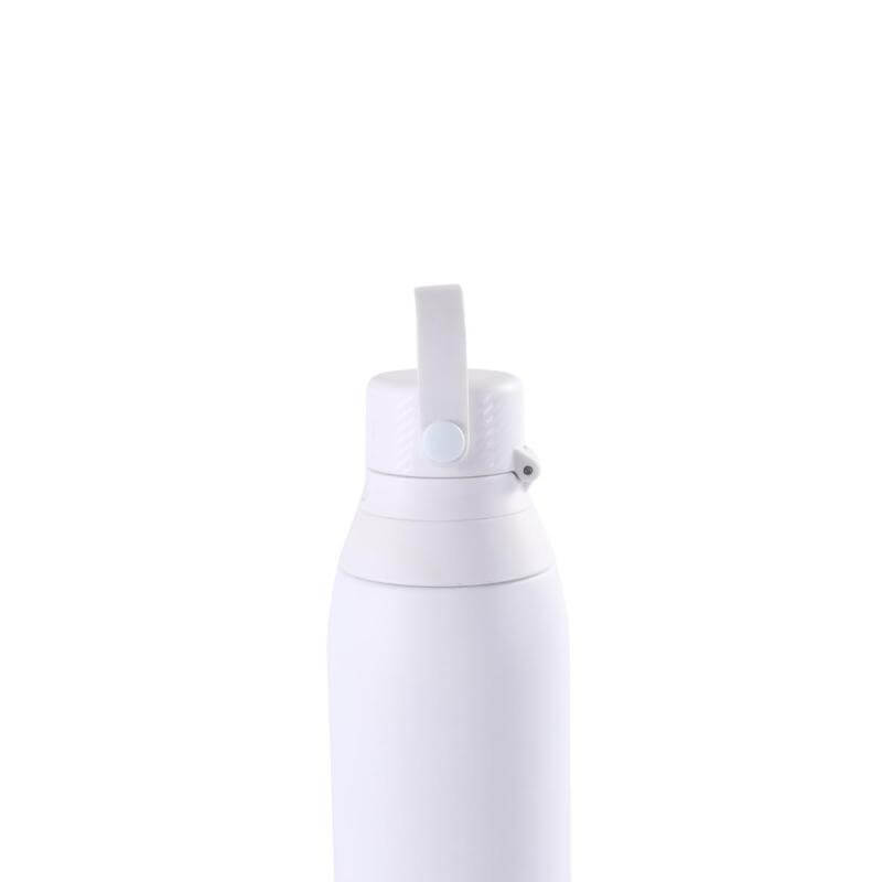 Hans Larsen EVORA 750ml Vacuum Insulated Stainless Steel Water Bottle, Double Wall, Lockable Lid & Sip Straw, 12 Hrs Cold / 8 Hrs Hot, Leak-Proof Sports Bottle with Carry Loop - White - Image 4