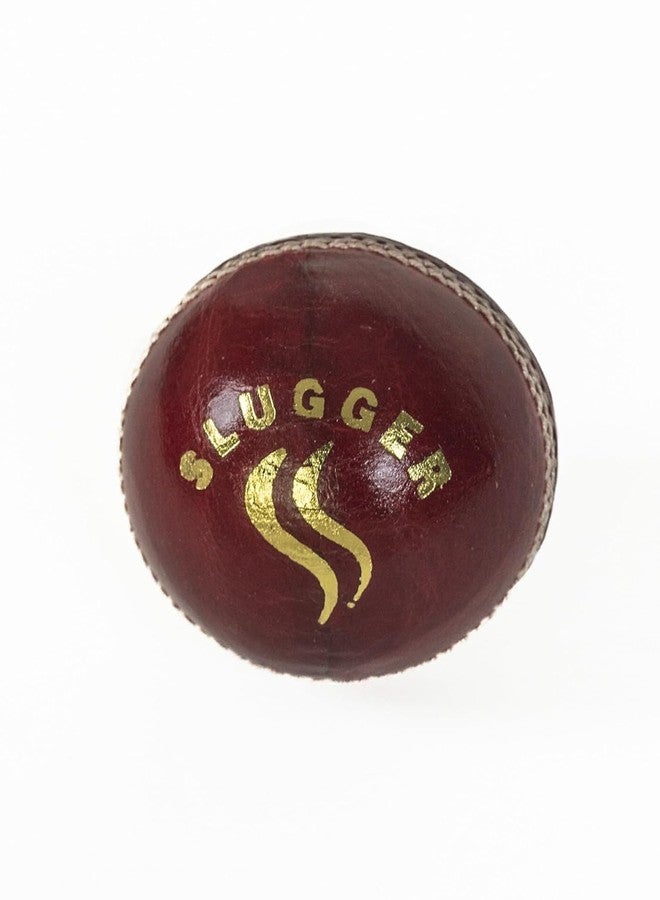 سلاجر كرة كريكيت جلدية من SLUGGER للمحترفين والأندية والمدارس والمباريات | قلب من الفلين من الدرجة الثالثة، 4 طبقات مبطنة، 64 غرزة | أربع قطع | مناسبة لمباريات ODI، ومباريات الاختبار، ومباريات T-20 | أحمر | 145 غرام - Image 3