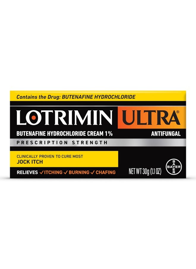 Lotrimin Lotrimin Ultra Antifungal Jock Itch Cream with Butenaﬁne Hydrochloride, Jock Itch Treatment for Men, Women, and Kids Over The Age of 12, 1.1 oz Tube  - Image 1