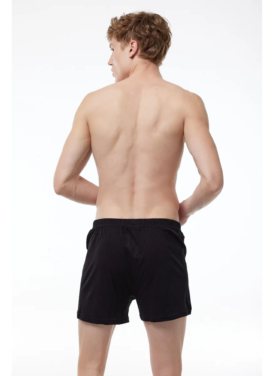مالابادي Men's Black Gray Smoke 3 Piece Wide Mold 100% Cotton Boxer 3M90024