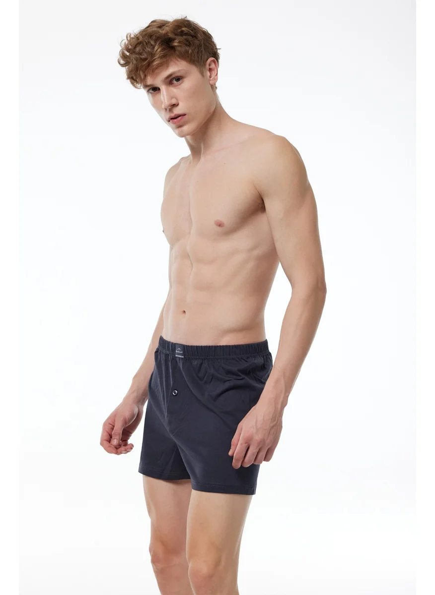 مالابادي Men's Black Gray Smoke 3 Piece Wide Mold 100% Cotton Boxer 3M90024