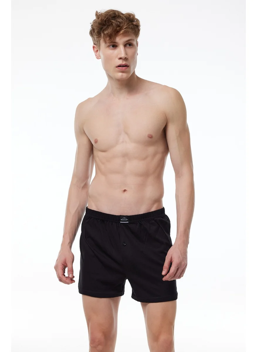 مالابادي Men's Black Gray Smoke 3 Piece Wide Mold 100% Cotton Boxer 3M90024