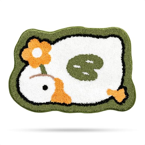 Molesun Microfiber Goose Bath Rug, Non Slip Absorbent Bathroom Rugs with TPR Backing, Ultra Soft Bath Room Floor Mat Kitchen Restroom Living Room Carpet, 18" x 26" - Image 1