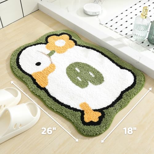 Molesun Microfiber Goose Bath Rug, Non Slip Absorbent Bathroom Rugs with TPR Backing, Ultra Soft Bath Room Floor Mat Kitchen Restroom Living Room Carpet, 18" x 26" - Image 2