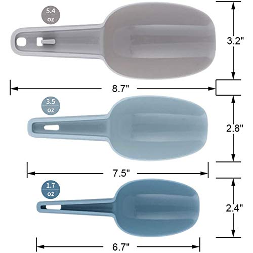 Baker Boutique Ice Scoop Set of 3, Multi-purpose Plastic Kitchen Scoops Bar Scooper for Canisters, Flour, Powders, Dry Foods, Candy, Pop Corn, Coffee Beans and Pet Food - Image 2