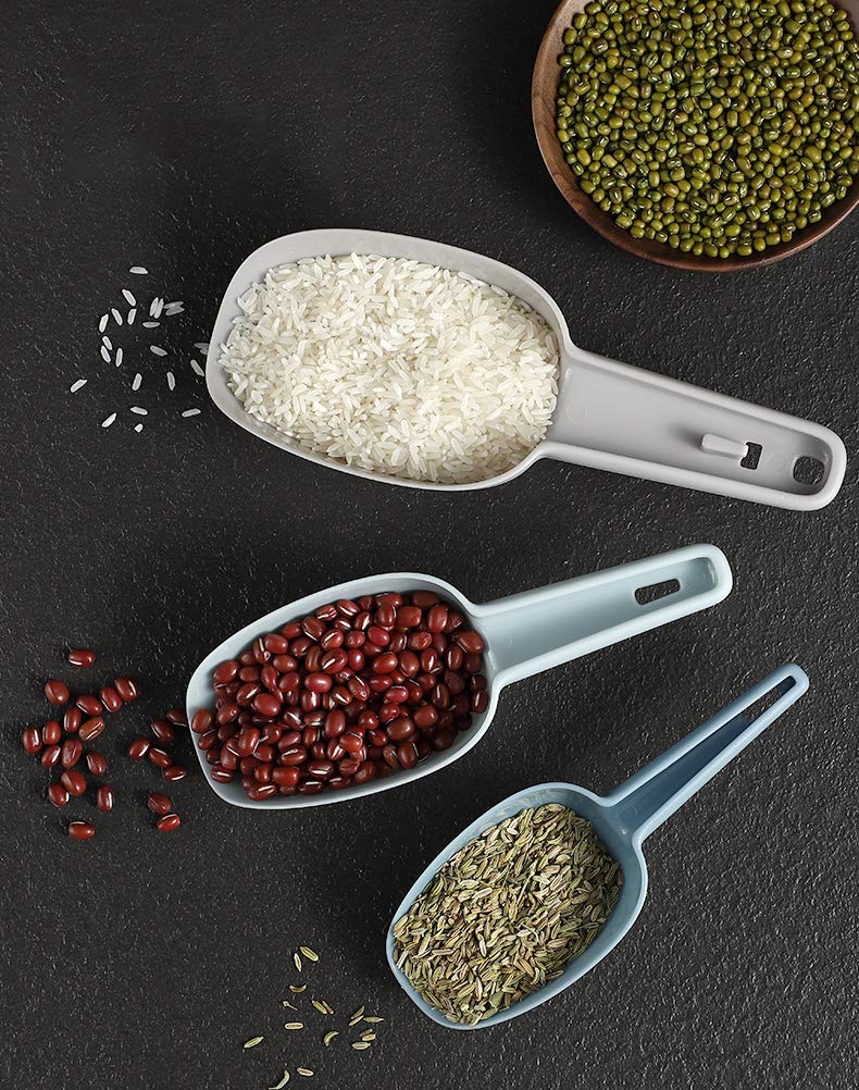 Baker Boutique Ice Scoop Set of 3, Multi-purpose Plastic Kitchen Scoops Bar Scooper for Canisters, Flour, Powders, Dry Foods, Candy, Pop Corn, Coffee Beans and Pet Food - Image 4
