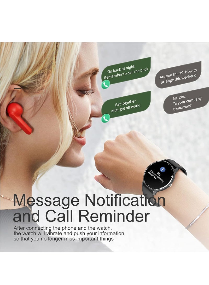 ساعة ZL02D الذكية ، 1.28 بوصة تلمس الشاشة تعقب مع تذكير الرسائل ، أوكسجين الدم ، ومراقبة معدل ضربات القلب ، وتحليل النوم ، وأساليب الرياضة لنظام Android iOS - Image 2