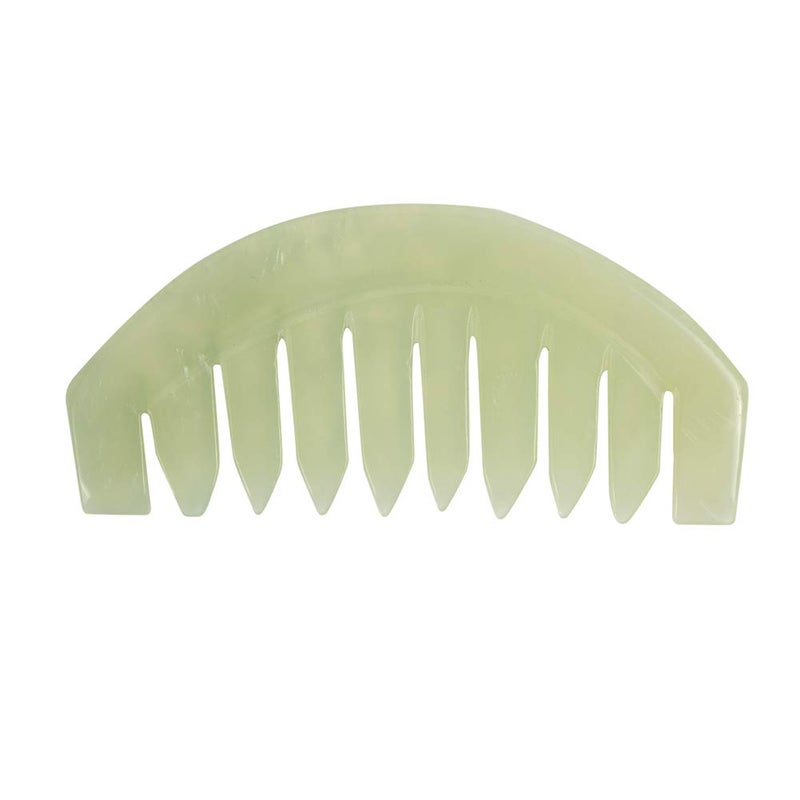 جانيدريم Jade Stone Gua Sha Comb Traditional Massage Tools for Scalp Head Hair Facial Manual Scalp Massagers with Acupuncture Head Therapy Trigger Point Treatment - Image 1