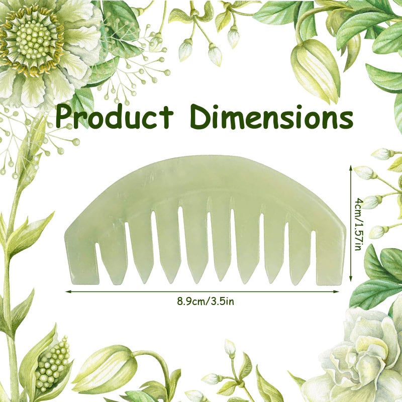 جانيدريم Jade Stone Gua Sha Comb Traditional Massage Tools for Scalp Head Hair Facial Manual Scalp Massagers with Acupuncture Head Therapy Trigger Point Treatment - Image 3