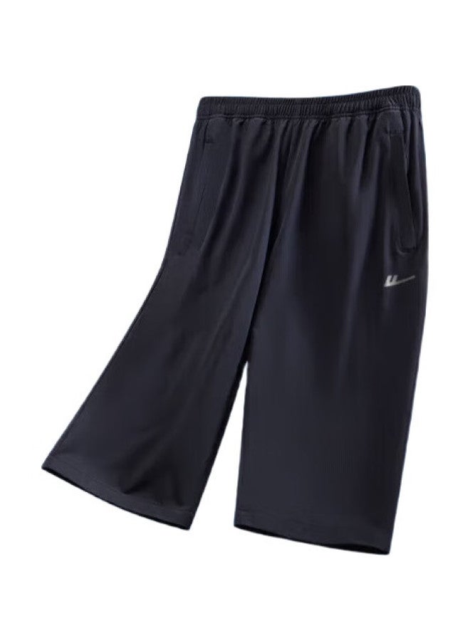 Warrior Sports Shorts For Men, Loose-Fitting Breathable Ice Silk Casual Pants, Summer Quick-Dry Straight-Leg Running Fitness Capri Pants For Men - Image 1