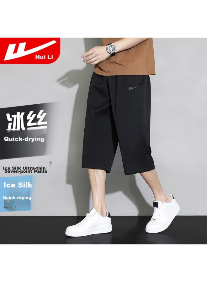 Warrior Sports Shorts For Men, Loose-fitting Breathable Ice Silk Casual Pants, Summer Quick-dry Straight-leg Running Fitness Capri Pants For Men - Image 1