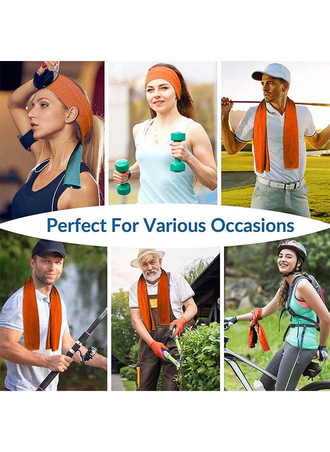 GROIC 2 Pack Cooling Towel, Workout Towel Ice Towel for Neck, Fast Drying Towel Set Microfiber Towel Soft Breathable Chilly Towel for Sports Gym Yoga Camping Running Fitness 100 * 30 CM  - Image 5