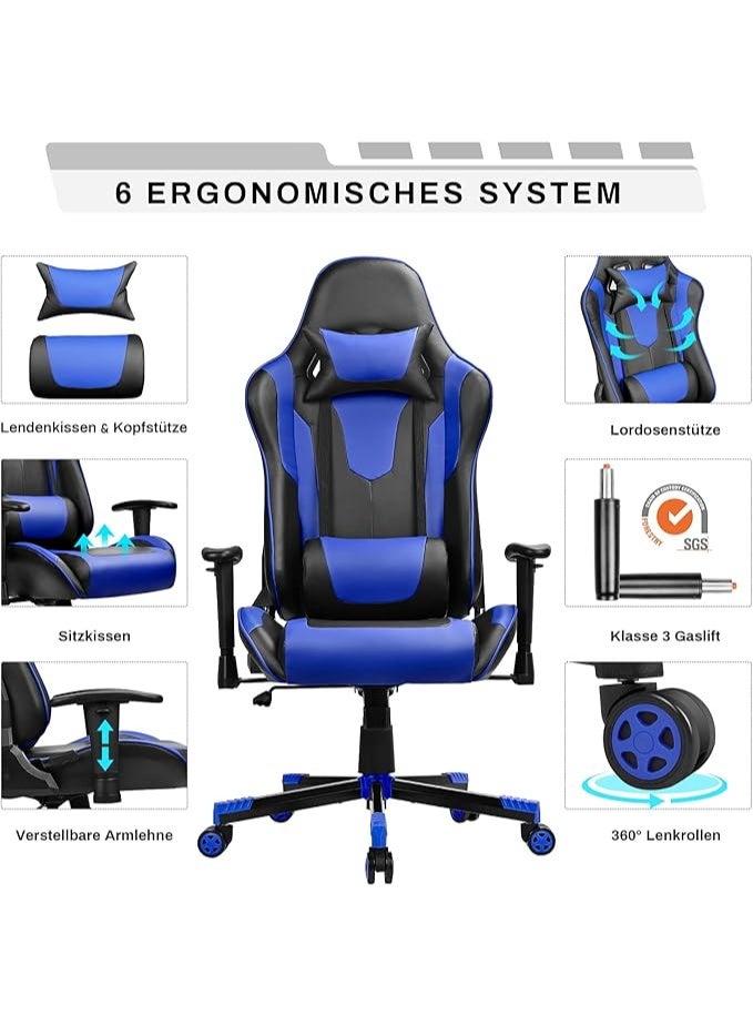 High-Back Gaming Chair for PC Setup, Adjustable Armrests and Ergonomic Support – Comfortable Chair for Work and Gaming - Image 4