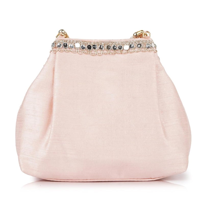 PLANX Velvet Stylish Embroidery Unique Design Traditional Wedding Party Handheld Potli Bag For Women - Image 3