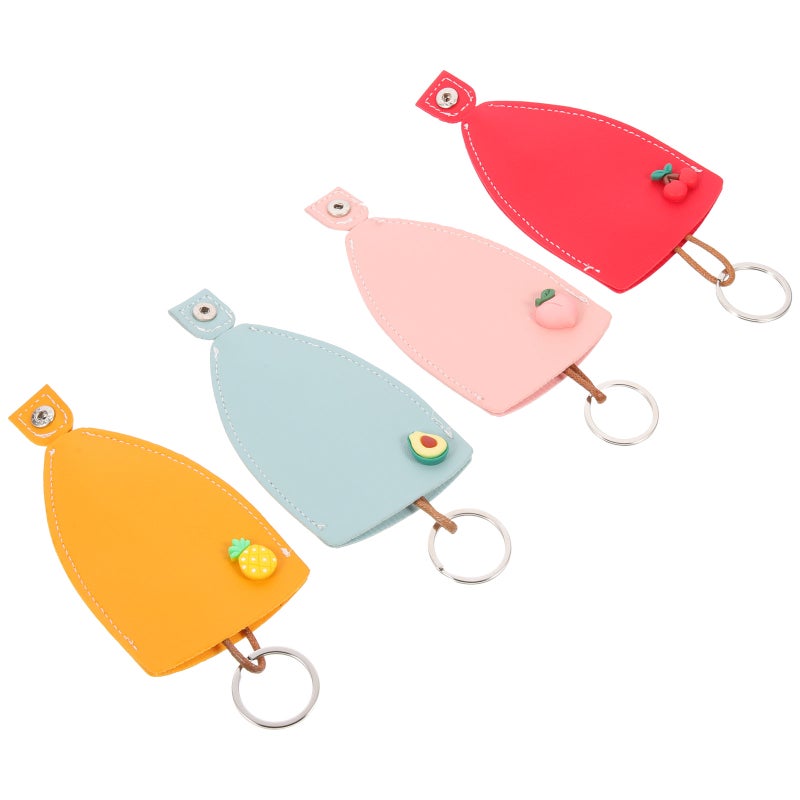 4pcs Car Key Case Pull Out Key Cover key Cover PU Leather Car Key Bag for Women - Image 1