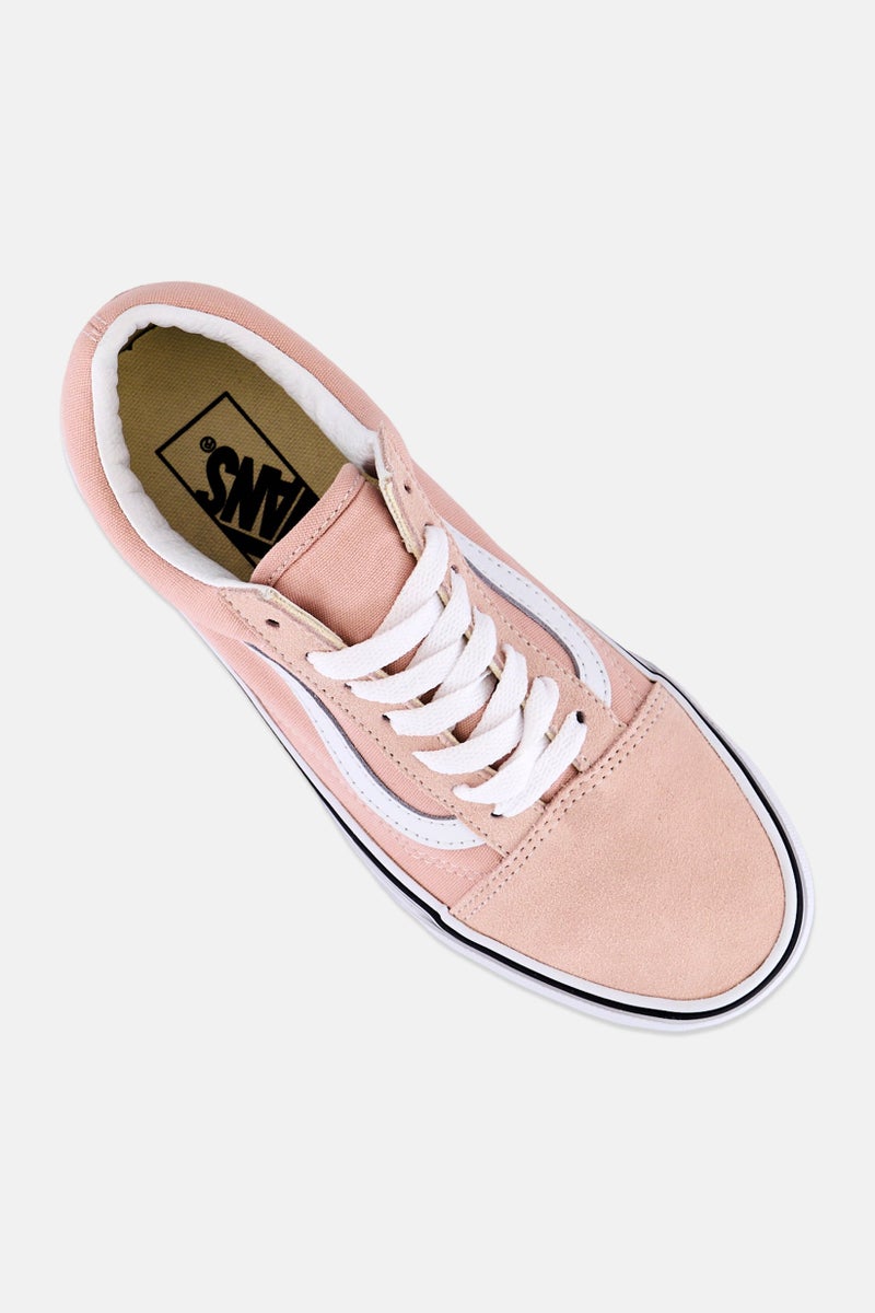 VANS Women Old Skool Lace Up Skate Shoes, Pink - Image 3