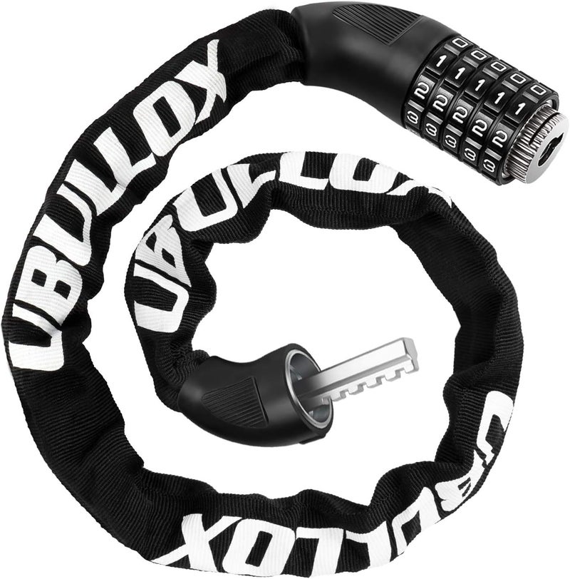 UBULLOX Bike Chain Lock 3FT 5-Digit Combination Bike Locks Anti-Theft Bicycle Lock 6mm Thick Resettable Steel Chain for Bicycle, Motorcycle, Scooter, Gate, Fence - Image 1