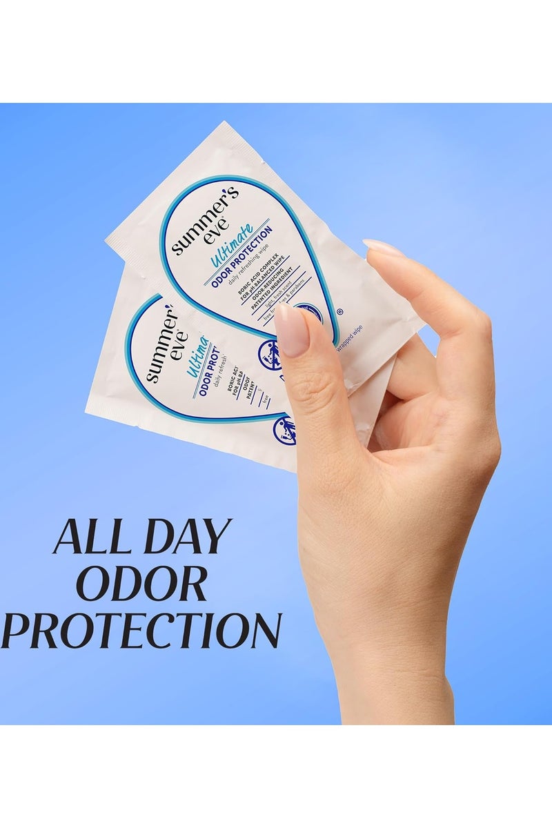 Summer's Eve Ultimate Odor Control, Daily Feminine Wipes with Boric Acid, Removes Odor, On-the-go Body Wipes with pH Balance, 12 ct - Image 2